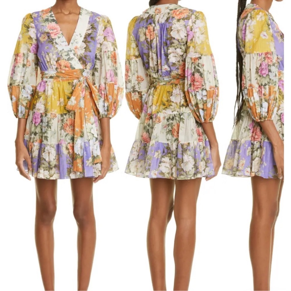 Zimmermann Floral Patchwork Midi Dress - Multicolor - Picture 5 of 6